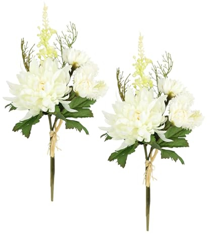 Crisantemi - Set di 2 fiori artificiali, bouquet, fiori di seta, bouquet di fiori, decorazione floreale, decorazione da tavolo artificiale