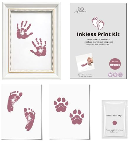Kit impronte mani e piedi neonato, Tamponi Stampa con Inchiostro, Cornice Impronte Neonato, Impronta Bambino per Impronta Bimbo, Per Il Ricordo Della Famiglia, Regalo ampone, Set da 3 pezzi (Rosso)
