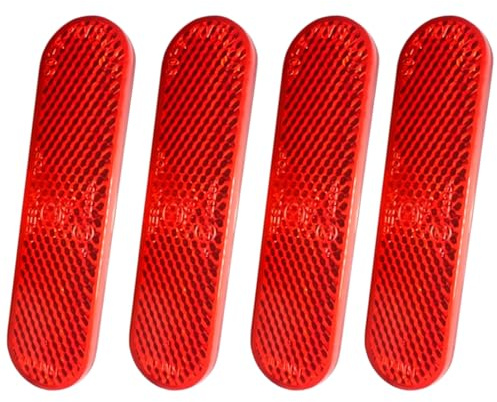 Reflector trasero para motocicleta, 96 x 24 x 8 mm, autoadhesivo, para bicicletas, mini ojos de gato rojo, 4 unidades, reflectores para bicicleta, reflector trasero de motocicleta, reflector trasero