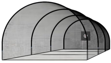 Milageto Jaula Bateo Béisbol Portátil Jaula Bateo Plegable Red Béisbol y Sóftbol con Arco para Bateadores, Entrenamiento en Patio, Jardín, 16-10-8FT Red De Tres Lados