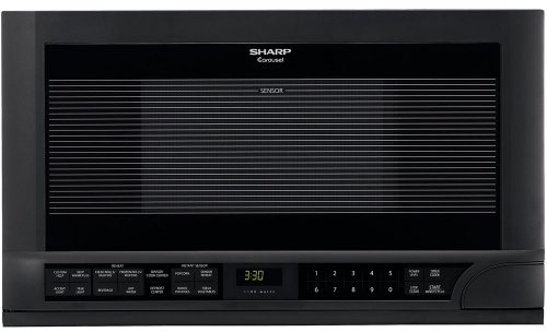 Sharp R1210TY 1-1/2-Cubic-Foot 1100-Watt Over-the-Counter Microwave, Black