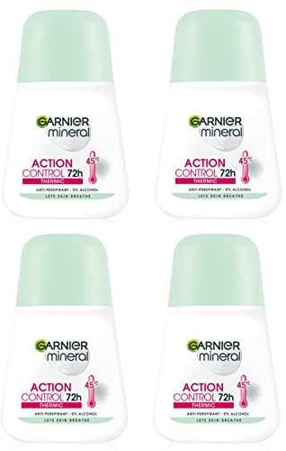 (Pack of 4) Garnier Mineral Action Control Thermic Anti-perspirant Roll On for Women 4x50ml