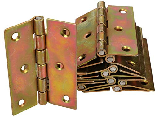 KOTARBAU Möbelgångjärn, 20–100 mm, upprullade gångjärn, bordsband, dörrband, möbelband, galvaniserade, dörrgångjärn, lådband, skåpgångjärn, Gul, 80 x 60 mm
