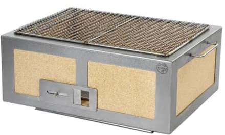 Kasai Konro Medium Wide Japanese Charcoal Grill – Table Top Konro BBQ for Sear, Plancha & Robata Cooking – Made in Britain – Feeds 4-6 people – 14.7kg