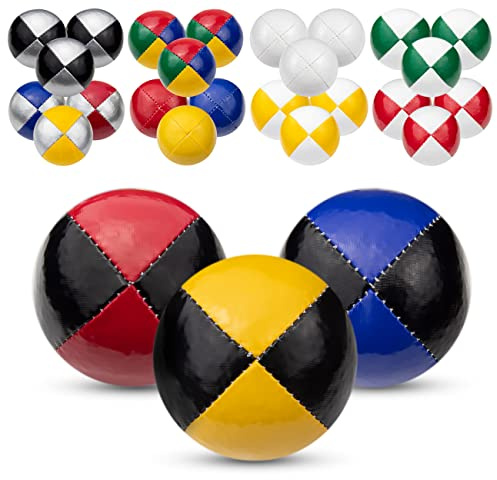 Juggle Dream Juego de 3 Bolas de Malabares Profesionales con vídeo de Aprendizaje en línea Gratuito, Principiantes y Expertos (Negro/Azul, Negro/Rojo, Negro/Amarillo)