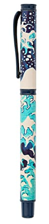 Grupo Erik Hokusai Die große Welle vor Kanagawa Kugelschreiber Schwarz - Kugelschreiber Hochwertig Cooler Stift mit Geschenkbox - Tintenroller