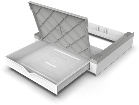 Meliconi, Torre Duo, Zwischenbaurahmen für Waschmaschine Trockner 2-in-1, Universal, Sicher, Robust, Vormontiert, Platzsparend, mit Ablage und Stauraum, Made in Italy