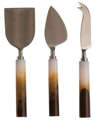 Bloomingville Stainless Steel and Resin Cheese Knives, Multicolor