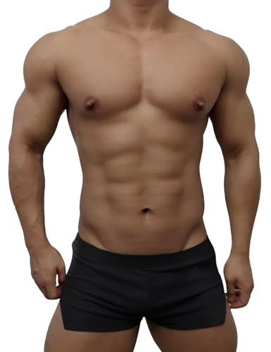 DLSMDOUS Löparshorts för män med 3 tum innersöm och stor löpsida, svart, M