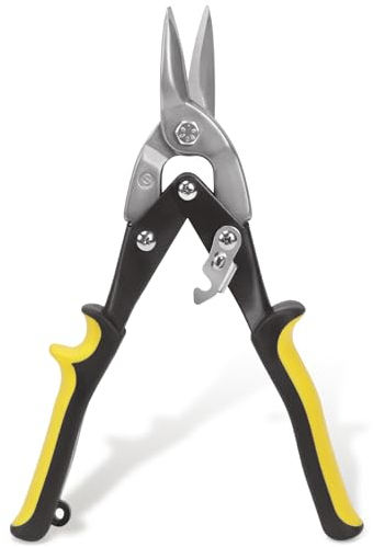 Swpeet 10 Zoll Luftfahrt Zinn Snips mit ergonomischem Griff, Heavy Duty Metallschneider langer gerader Schnitt, Luftfahrt Gerade Cutters Blechschere Zinn Snips Ideal zum Schneiden von Blech