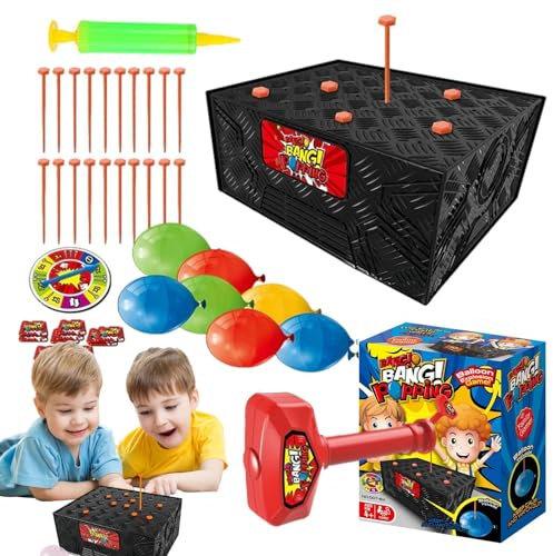 Whack A Balloon Game, 2024 Nuevo Juego De Explosión De Globos, Juego De Caja De Globos Hammer, Juego De Caja Blasts Juego Multijugador para Actividades De Clase, 100 Colores Mixtos