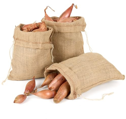 La Cordeline 3 bolsas de almacenamiento de yute, 21 x 25 cm, reutilizable, bolsa de verduras, almacenamiento ajo, chalotes