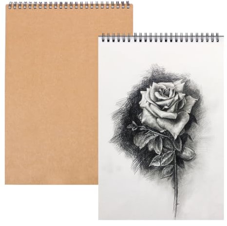 2 Stück Zeichenblock A4 Skizzenbuch - 160gsm Skizzenbuch 60 Seiten/30 Blatt Blanko Skizzenblock Spiralgebundenes Zeichenblock, Skizzenblock A4 für Zeichnungen und Skizzen