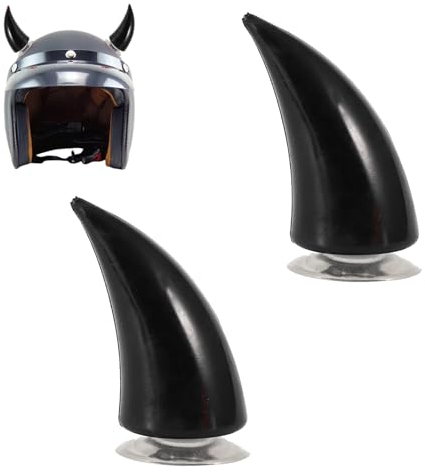 2Pcs Corne de Casque de Moto Cornes de Diable pour Casque avec Ventouse Accessoires de Décoration de Klaxon de Casques pour Vélo Voiture Électrique Noir
