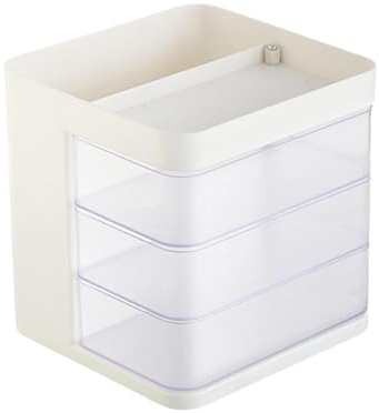 Aufquwk Organizador De Maquillaje Giratorio,Organizador De Almacenamiento De Maquillaje | Caja de almacenamiento de cosméticos organizador estacionario de maquillaje de cajones | Organizador de