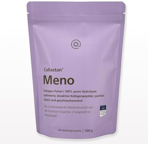 Collastan Meno - Premium Kollagen-Komplex für Frauen in den Wechseljahren bzw. Menopause. Hydrolysat Peptide Pulver | 300g Beutel | 40 Portionen | Studienbasiert.