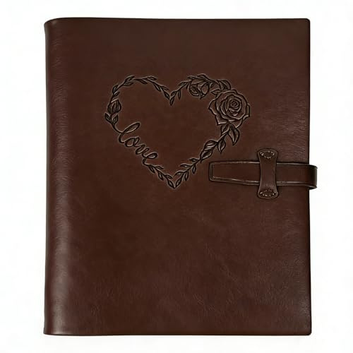 Photo Album 4x6 120 Pictures, PU Leather Photo Albums with Writing Space with 30 Writing Paper, Wedding Baby Family Travel Kids Personalized Picture Album Scrapbook Album (Heart)