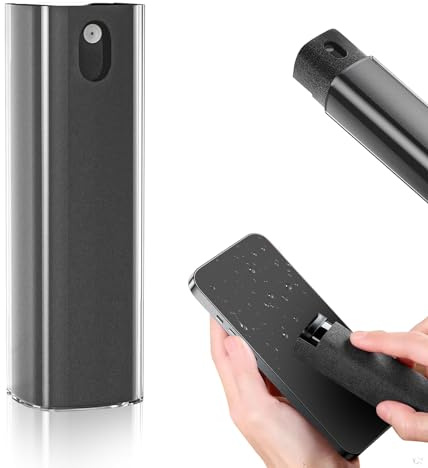 UYGTHI Screen Cleaner Spray, 3-in-1 Cleaning Tool with Microfiber Cloth, Portable 12ml for Phones, Tablets, Laptops, TV & Car Screens (BLACK)