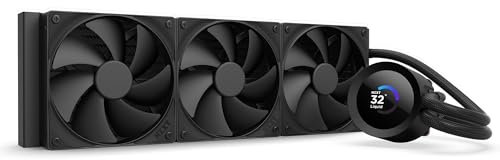 NZXT Kraken Plus 360 – Refrigeración líquida AIO para CPU – Radiador de 360mm – 3 x Ventiladores F120P – Pantalla LCD Cuadrada de 1.54 – AMD® AM5, AM4 – Intel® LGA 1851/1700, 1200/115X – Negro