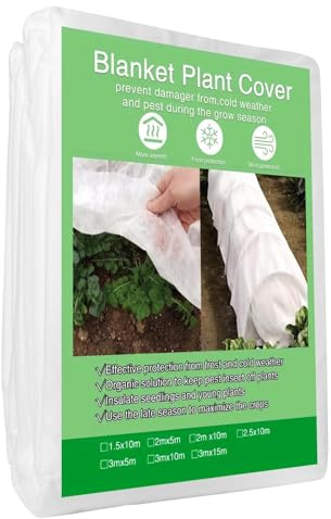 Storystore Tessuto non tessuto per orticoltura, 30 g/m², 2,5 x 10 m, protezione antigelo per piante da esterno, coltivazione in serra, copertura in tessuto non tessuto, piante orticole