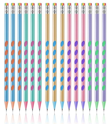 HRLORK 15 PCS HB Pencils with Eraser 5 colors Pencils for Drawing Sketching Writing School Home-Style 03