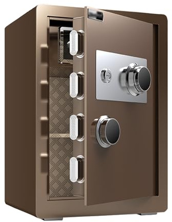Scatola di Sicurezza con Combinazione Meccanica a Quadrante e Chiave, Cassaforte Ignifuga per Uso Domestico, Ufficio, Hotel