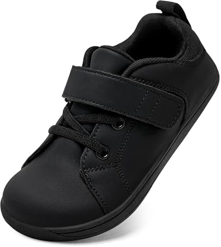 IceUnicorn Kids Barefoot Shoes Wide Boys Girls Trainers Minimalist Trail Running School Sneaker(Pure Black, 13 UK Child Wide)