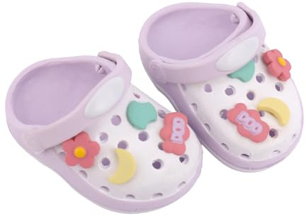 Mini Chaussures à Trous pour Poupées 17cm, Chaussons Poupées Tendance Chaussures Plage Accessoires de Décoration et d'Habillage pour Maison Poupée (Poupée Non Incluse)