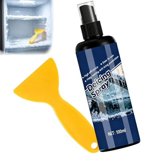 Avlägsnande spray – med skrapa för – och kalkborttagning – 100 ml kylskåpsborttagningsmedel – för hemmabruk, , lägenhet, bar och kommersiell utrustning och kylare