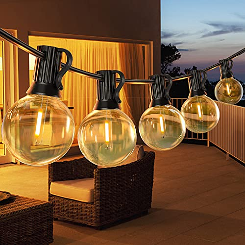 GLUROO 15M Guirnaldas Luminosas de Exterior, Cadena de Luces Exterior con 26 Bombillas E12 de Plástico Inastillable G40, Impermeable IP45 Guirnaldas Luces LED para de Jardines Patios Bares Fiestas