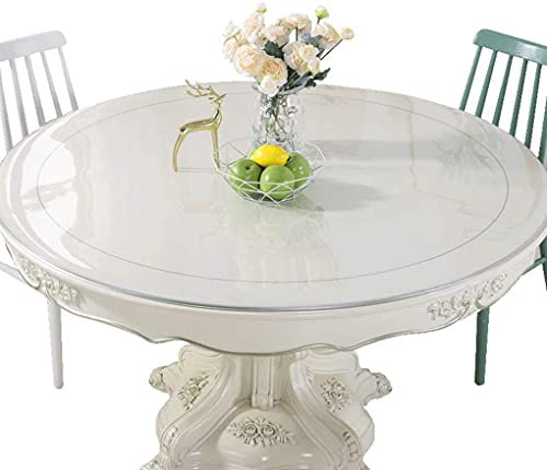 CIEEIN CIEHT Haushalt PVC Transparent Tischdecke Tischmatte Tischfolie Schutzfolie Matte Wasserdicht Dicke 1.5MM Rund Durchmesser 90CM