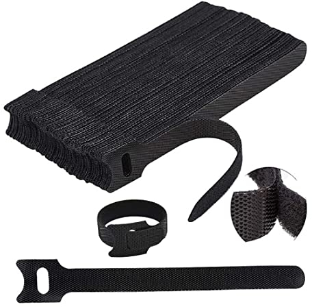 100pcs Attache Cable Sangles Sangles Câble Réutilisables Serre Cable Organisateur Rangement Cable pour Attacher Les Câbles Gaines Fils PC Fils