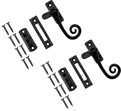 TERF® 115 mm kraftig antik svart fönsterhölje fästelement stil 115 mm inklusive fixeringsskruv - 2-pack