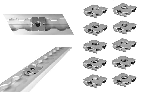LASIPROFI - Zurrschienenmutter M8 für Airlineschiene | Airlineschiene Fitting im 10er Set, mit Clip zum Einsetzen | Belastbarkeit: 900kg (vertikal), 400kg (horizontal); Größe: 24,3 x 19,1 x 7,3mm