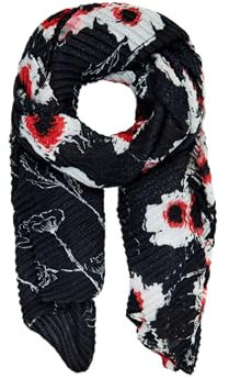 Desigual Dot Flower Rectangle Foulard Black