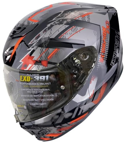 Scorpion Exo-391 Clutter Rojo | Casco de Moto Integral Unisex Hombre y Mujer Homologado ECE 22.06 (S)