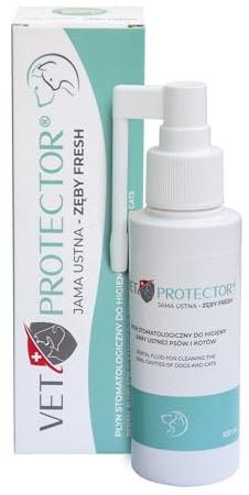 VET PROTECTOR Spray Dentaire Professionnel pour Chiens et Chats – Élimine Le Tartre et Nettoie Les Dents – Contre la Mauvaise Haleine – Soin Dentaire Efficace – Spray Antitartre pour Chiens – 100 ML