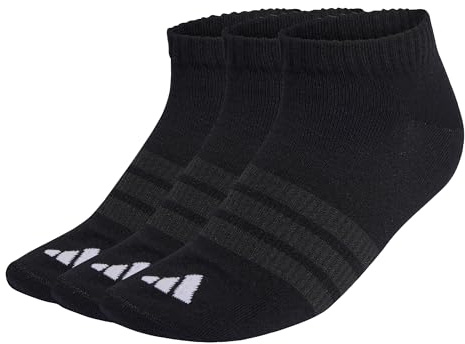 adidas Unisex adulto THIN&LIGHT ESSENTIALS LOW CUT SOCKS 3 PAIR PACK, black/black/white, 42-45