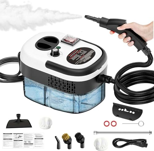 2500W Steam Cleaner for Home Use, 1.2L Water Tank, 15s Fast Heating,6 Speed Adjustable Steamer Cleaning Machine High Pressure Steam Cleanerwith 2 Brush for Home Kitchen Sofa Floor Car