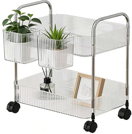 Chariot Utilitaire - Organisateur Mobile Multiniveaux En Acrylique,Chariot Roulant Multifonction Utile,Pour Chambre D'Étudiant Bureau Cuisine Salle De Bain Buanderie Cosmétique Cellier Loisirs
