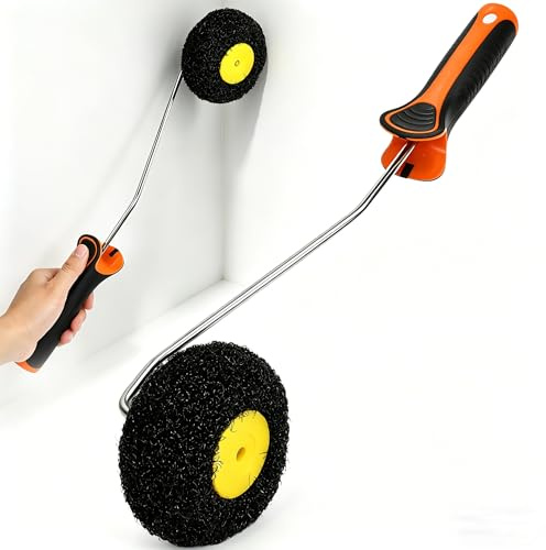 BXUUXA Roller for fillers Rullo per Stucco per Angoli, Mini Rullo per Angoli con Staffa Cromata, Riutilizzabile e Lavabile, Strumento per Applicazione Stucco in Angoli Pareti e Cartongesso (36cm)