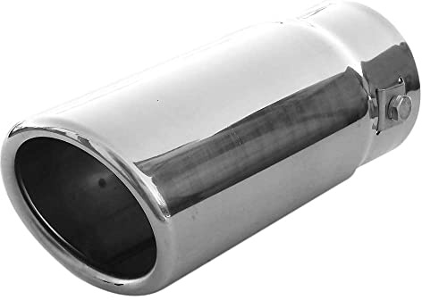 Auspuffblende Endrohr Auspuff Universell Schalldampf Edelstahl Rund bis 58mm Chrom AutoHobby