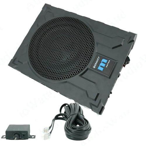 Gravity GRWF10 10-Inch 550 Watts Car Audio Under Seat Subwoofer Powerful Loud Speaker Pro Audio Active Aluminum Super Slim with High Power Long-Throw 10'' Truck Bass Sub