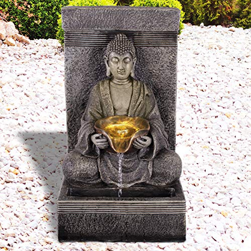 AMUR Fontaine de Jardin avec Lumière LED - Source DE Repos Zen pour Votre Jardin, Salon, Terrasse, Balcon 230/12 V 51 cm