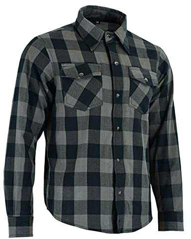 MCW Gear Men's Summer Motorbike Jacket - Ultimate Protection Motorcycle Lumberjack Shirt with CE Armored & Mesh Lined