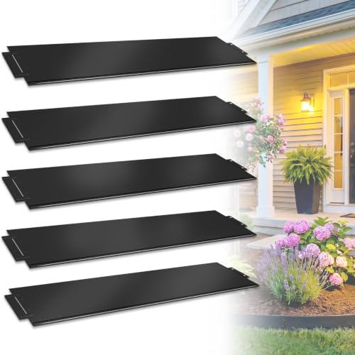 Froadp 15 stycken flexibel galvaniserad metall trädgårdskant 15 m gräsmatta avgränsning rabattstaket för trädgårdar klippkant fruktträdgård 1 element (LxH) : 100 x 15 cm, svart