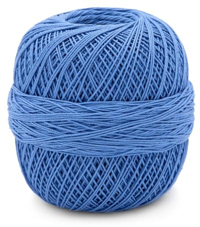 Gründl Crochet Yarn 10 Filet Crochet Yarn, Thickness 10, 50 g / 280 m, 100% Cotton, NS 1.25-1.5 (12 Light Blue)