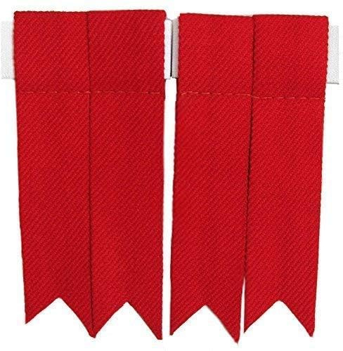 Chaussettes de kilt écossais – Jarretières réglables avec extrémités pointues traditionnelles, couleurs écossais, 100 % laine acrylique, Rouge, Taille unique