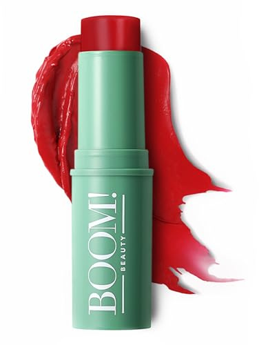 Boomstick Parisian Red - 3-in-1 Cream Blush Stick for Eyes, Lips & Cheek, Long-Wearing Blendable & Building Color Vegan Lipstick Pen for All Skin By Cindy Joseph