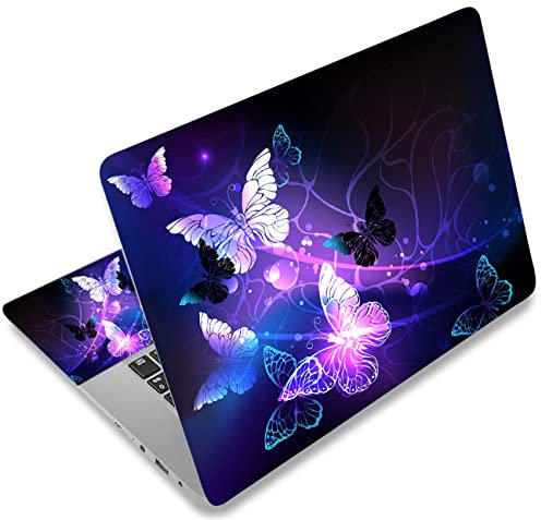 icolor Laptop Skin Aufkleber Folie Cover Vinyl Aufkleber für 13 13,3 14 15 15,4 15,6 Zoll Notebook Schutzfolien Laptop Selbstklebend Kunst Dekorative Aufkleber Schutzhülle (Lila Schmetterling)